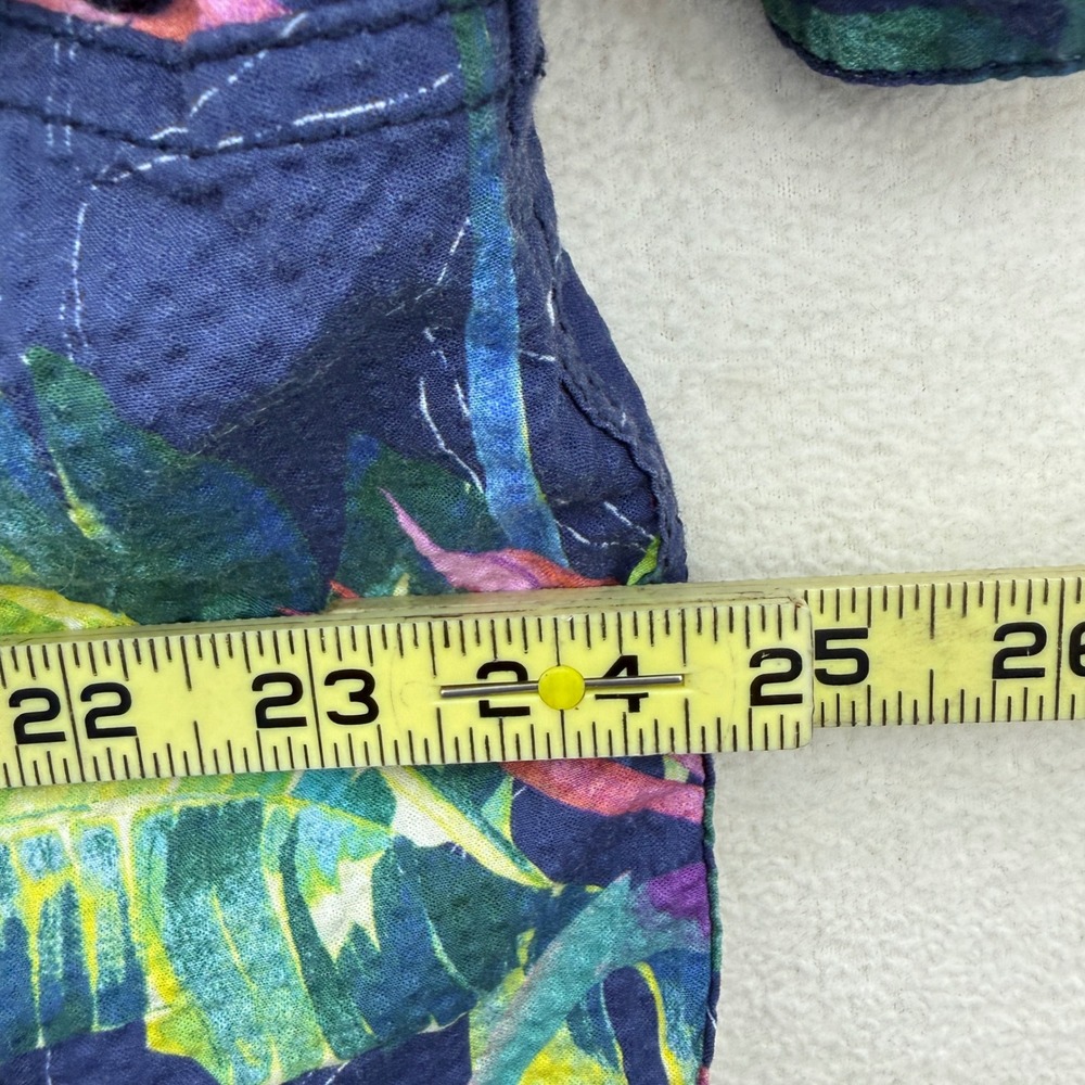 Tommy Bahama Nova Wave Shirt Mens L Blue Tropical Bird of Paradise Seersucker - Picture 8 of 9